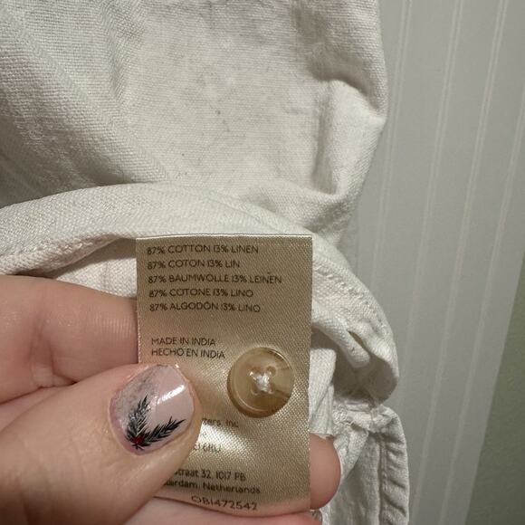 Anthropologie Pilcro White Linen Blend Camp Shirt Size XL - Picture 6 of 7